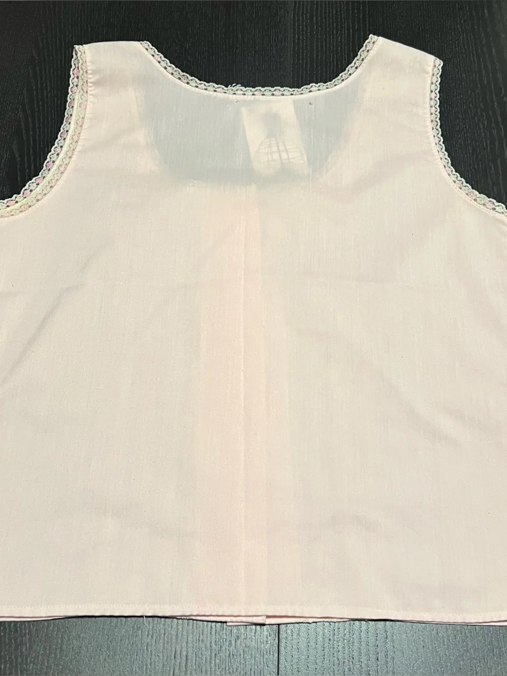 Vintage Pale Pink Lace Sleeveless Chemise Top - Picture 2 of 3